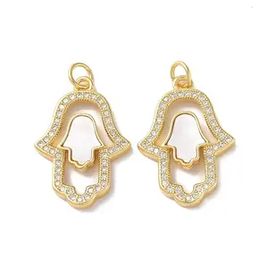 Brass Micro Pave Cubic Zirconia Pendants