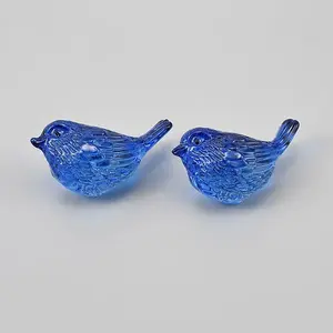 Dyed Natural Quartz Crystal Bird Miniature Ornaments
