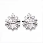 Brass Micro Pave Clear Cubic Zirconia Pendants