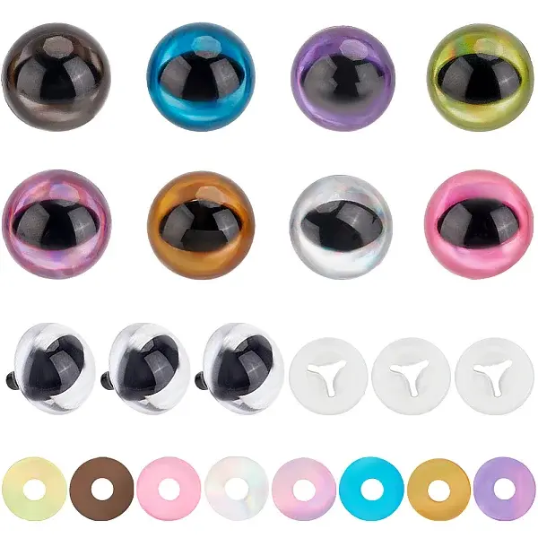 32Pcs 8 Colors ABS Plastic Safety Craft Eye