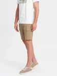 Ombre One color men's shorts with cargo pockets - sand