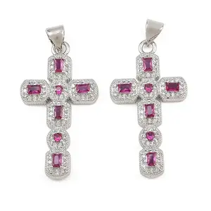 Brass Micro Pave Cubic Zirconia Pendants