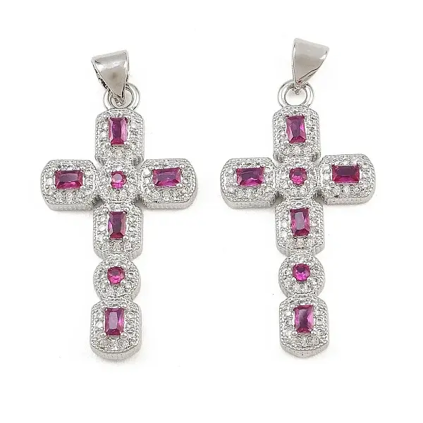 Brass Micro Pave Cubic Zirconia Pendants