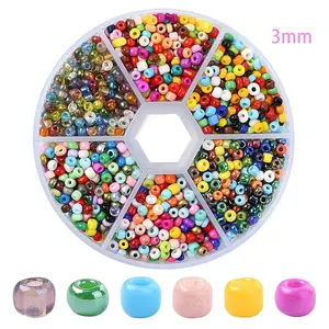 60G 6 Styles Round Glass Seed Beads