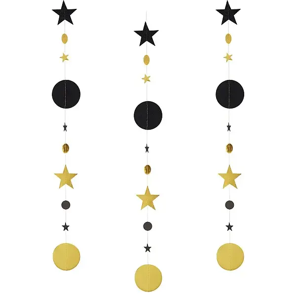 3 Bags Round & Star Paper Hanging Streamers