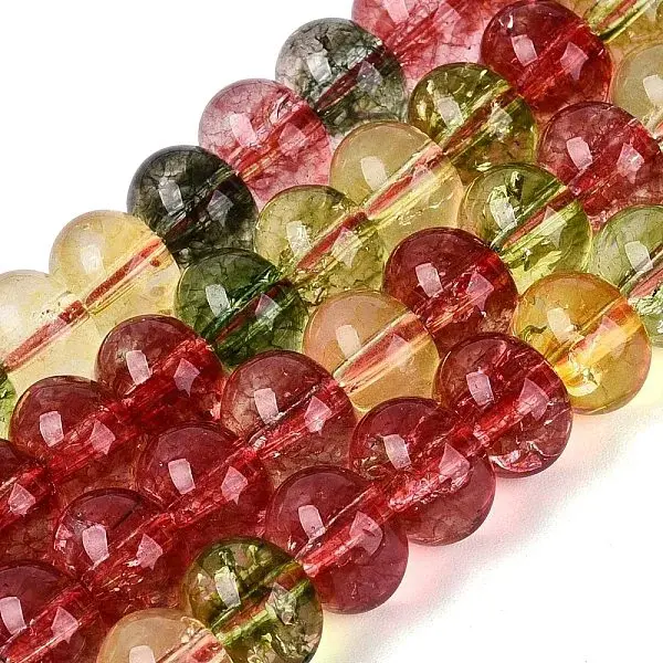 Crackle Transparent Glass Beads Strands