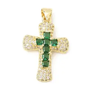 Brass Micro Pave Cubic Zirconia Pendants