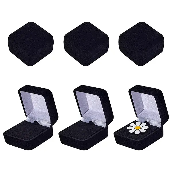 Square Velvet Badge Display Boxes