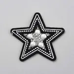 Star Plastic Pearl with Rhinestone Cloth Sew on Appliques