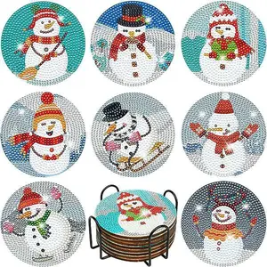 DIY Christmas Coaster Diamond Painting Set with Holder