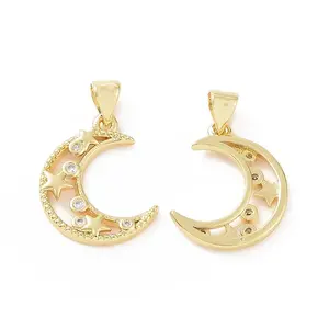 Brass Micro Pave Cubic Zirconia Pendants