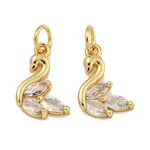 Rack Plating Brass Micro Pave Clear Cubic Zirconia Charms