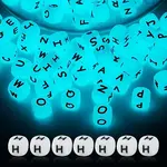 Cube with Letter Luminous Silicone Beads