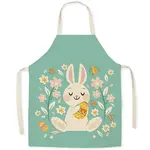 Cute Easter Rabbit Pattern Polyester Sleeveless Apron