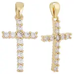 4Pcs Brass Micro Pave Clear Cubic Zirconia Pendants