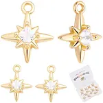14Pcs Brass Micro Pave Cubic Zirconia Pendants