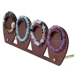 Teardrop Shaped Wood Bracelet Organizer Display Stands