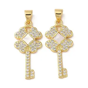Brass Micro Pave Cubic Zirconia Pendants