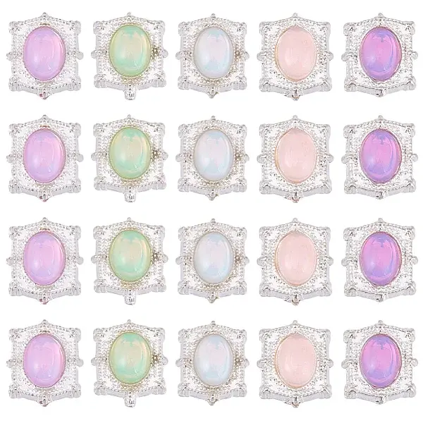 20Pcs Alloy Glass Beads