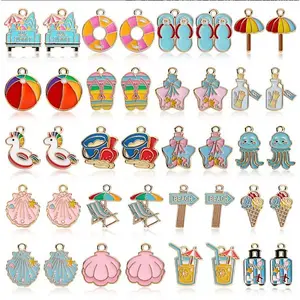 40 Styles Summer Alloy Enamel Pendants
