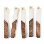 Opaque Resin & Walnut Wood Pendants