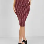 Červená dámská vzorovaná pouzdrová sukně ORSAY - Dámské