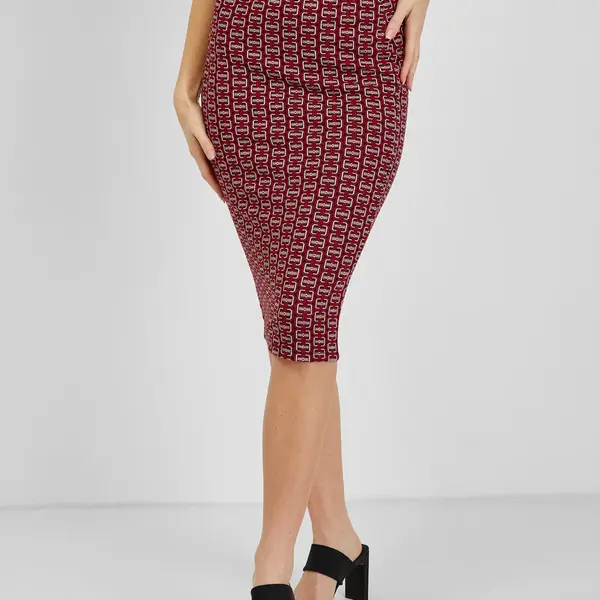 Červená dámská vzorovaná pouzdrová sukně ORSAY - Dámské