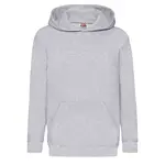 Šedá dětská mikina s kapucí Classic kangaroo Fruit of the Loom