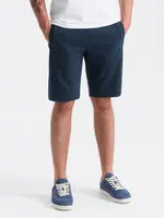 Ombre Men's pre-knee BASIC sweat shorts - navy blue