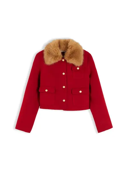 TOMMY HILFIGER Prechodná bunda  svetlohnedá / červená
