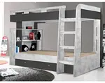 Dvojposchodová posteľ so zásuvkami Terrano 90x200 cm, šedá/enigma%