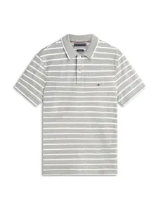 TOMMY HILFIGER Tričko  sivá melírovaná / biela