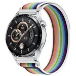 BStrap Velcro Nylon remienok na Garmin Vivoactive 4, white rainbow