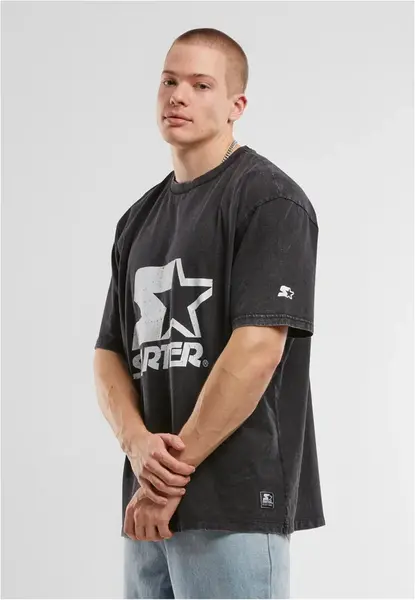 Pánské tričko Starter Logo Oversize Acid černé