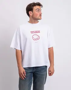 Tričko Monkey Studios Tričko Have The Day You Deserve? white/red