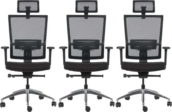 MERCURY 3PACK Ergonomická kancelárska stolička WINDY čierna, vysoké postavy (3 ks)