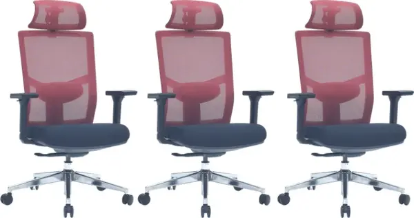 LTC 3PACK Ergonomická kancelářská židle VICTORY ERGO červená (3 ks)