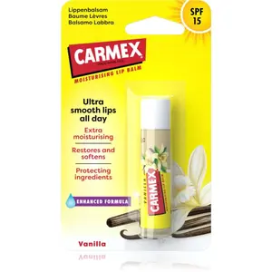 Carmex Vanilla hydratačný balzam na pery v tyčinke SPF 15 4.25 g