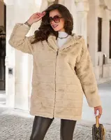 Resti Beige fur women's coat