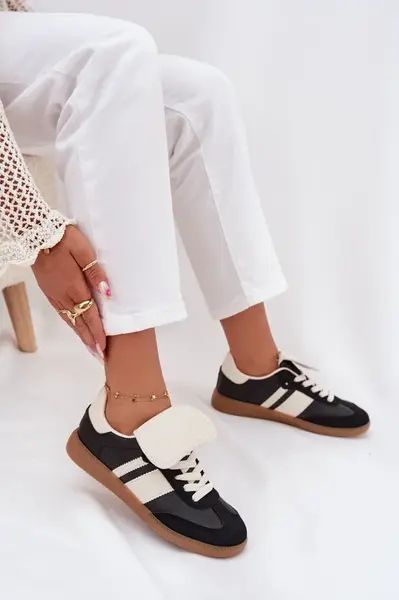 Boto Nízke Dámske Tenisky S Prevráteným Jazykom Čierne Ardira