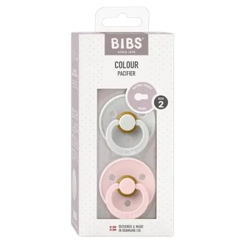 BIBS Colour Cumlíky z prírodného kaučuku, veľkosť 2, Haze/Blossom 2 ks