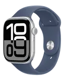 APPLE Watch Series 10 Cellular 46mm Strieborný hliník s denimovým športovým remienkom M/L