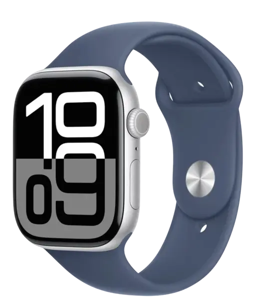 APPLE Watch Series 10 Cellular 46mm Strieborný hliník s denimovým športovým remienkom M/L