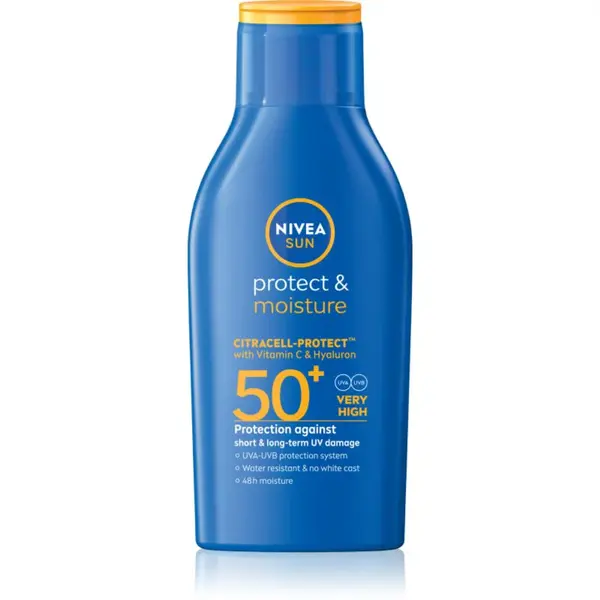 NIVEA SUN Protect & Moisture hydratačné mlieko na opaľovanie SPF 50+ 100 ml