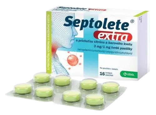 SEPTOLETE extra citrón a bazový kvet pastilky 16 pastiliek