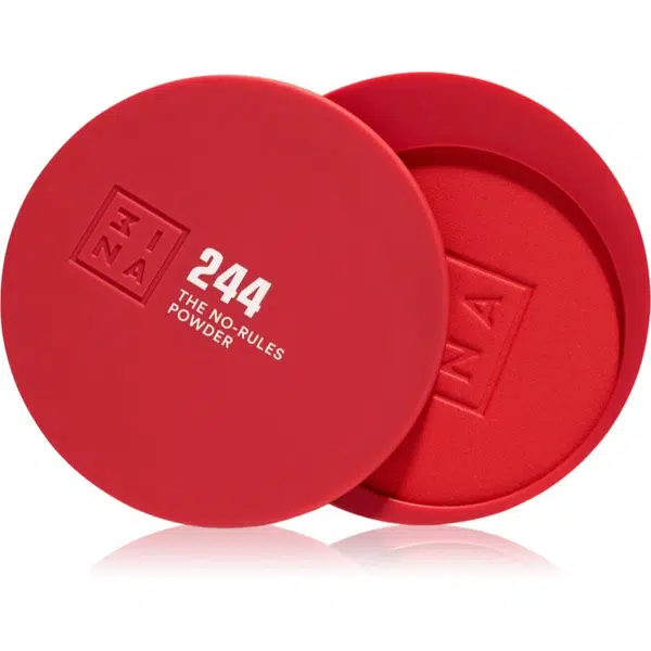 3INA The No-Rules Powder multifunkčné líčidlo na oči, pery a tvár odtieň 244 - Classic red, shimmer 8 g