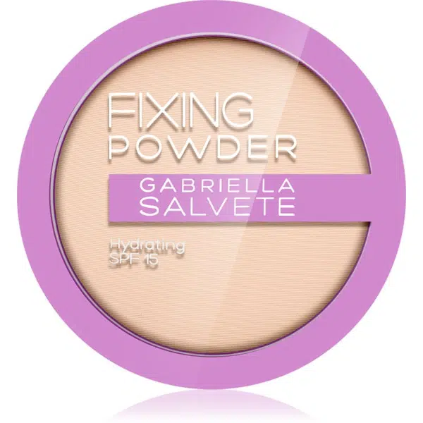Gabriella Salvete Fixing Powder Hydrating jemný kompaktný púder SPF 15 odtieň 01 Pure Nude 8 g