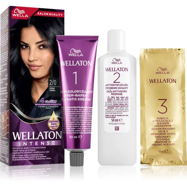 Wella Wellaton Intense permanentná farba na vlasy s arganovým olejom odtieň 2/0 Black 1 ks