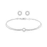 Sada diamantových šperků s motivem kruhu v bílém zlatě KLENOTA