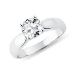 Zásnubní prsten  s 1,0 ct lab grown diamantem v bílém zlatě KLENOTA